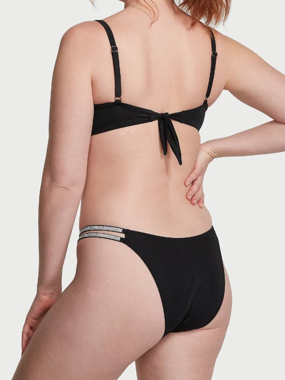 36DD/M VICTORIA SECRET Shine Strap Trim Push Up Top Bikini Set Brazilian Bottom - Picture 9 of 9